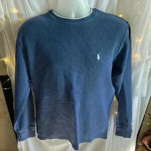 Polo Ralph Lauren Pajama top. Blue Thermal Waffle Knit. Large. Preowned.